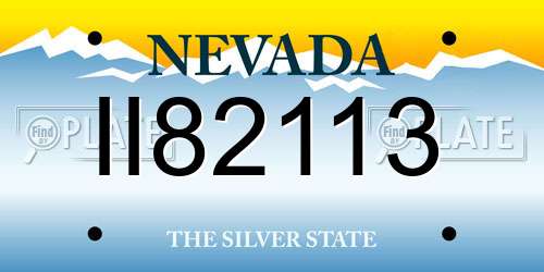 II82113 Nevada License Plate