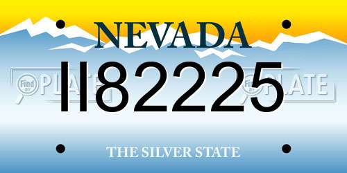 II82225 Nevada License Plate