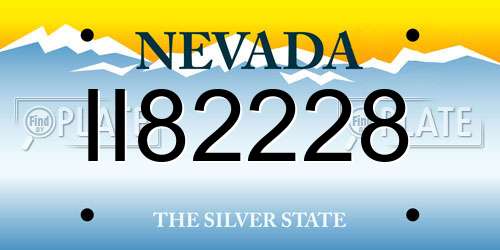 II82228 Nevada License Plate