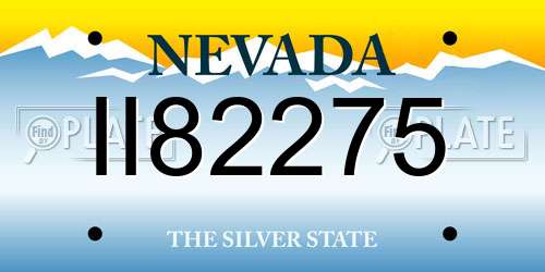 II82275 Nevada License Plate