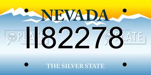 II82278 Nevada License Plate