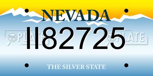 II82725 Nevada License Plate
