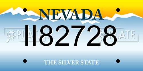 II82728 Nevada License Plate