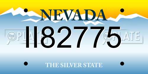 II82775 Nevada License Plate