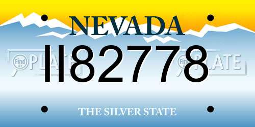 II82778 Nevada License Plate