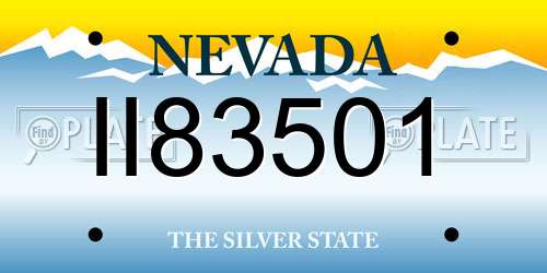 II83501 Nevada License Plate