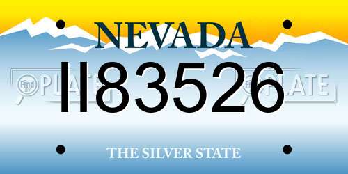 II83526 Nevada License Plate