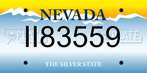 II83559 Nevada License Plate