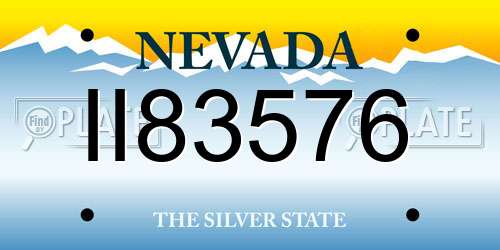 II83576 Nevada License Plate
