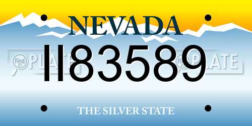 II83589 Nevada License Plate