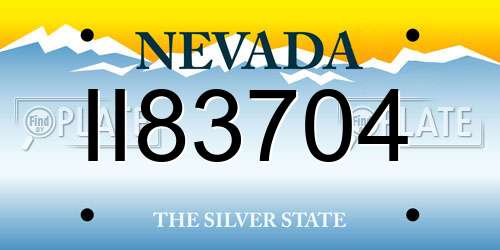 II83704 Nevada License Plate