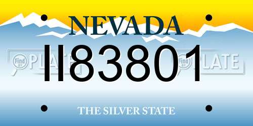II83801 Nevada License Plate
