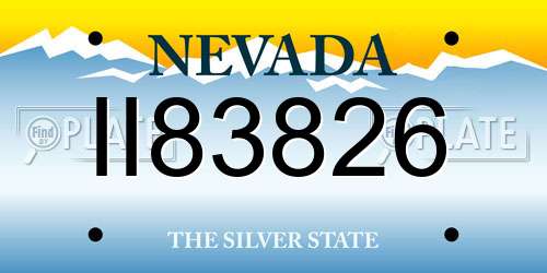 II83826 Nevada License Plate