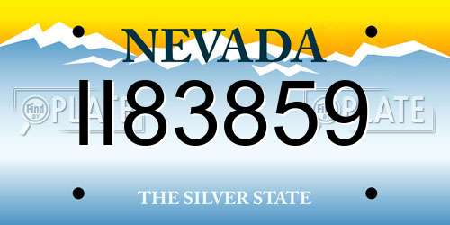 II83859 Nevada License Plate