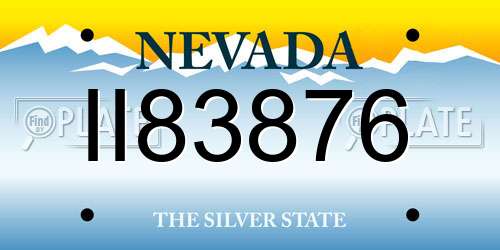 II83876 Nevada License Plate