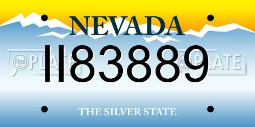 II83889 Nevada License Plate