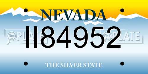 II84952 Nevada License Plate