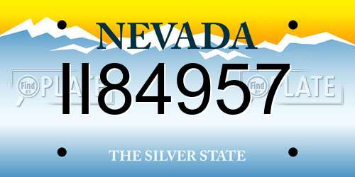 II84957 Nevada License Plate