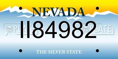 II84982 Nevada License Plate