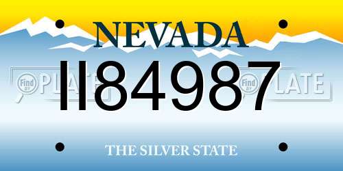 II84987 Nevada License Plate