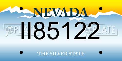 II85122 Nevada License Plate