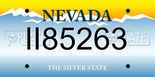 II85263 Nevada License Plate