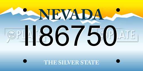 II86750 Nevada License Plate
