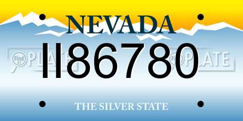 II86780 Nevada License Plate