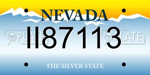 II87113 Nevada License Plate