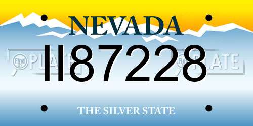II87228 Nevada License Plate