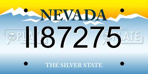 II87275 Nevada License Plate
