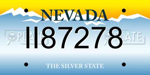 II87278 Nevada License Plate