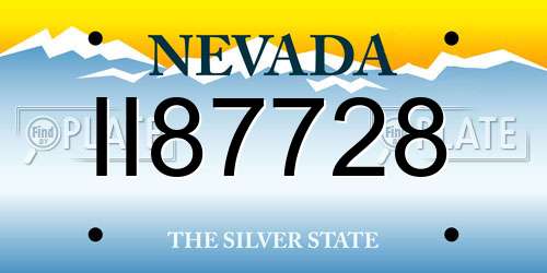 II87728 Nevada License Plate