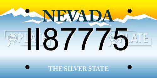 II87775 Nevada License Plate