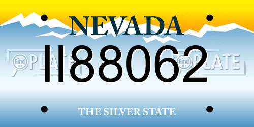 II88062 Nevada License Plate