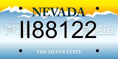 II88122 Nevada License Plate
