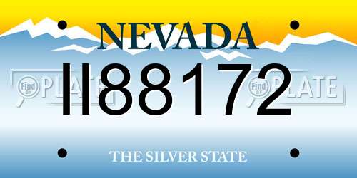 II88172 Nevada License Plate