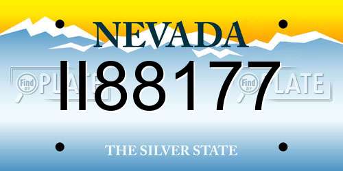 II88177 Nevada License Plate