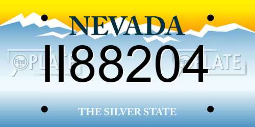 II88204 Nevada License Plate