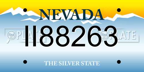 II88263 Nevada License Plate