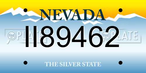 II89462 Nevada License Plate