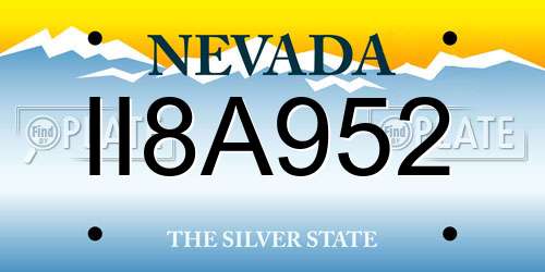 II8A952 Nevada License Plate