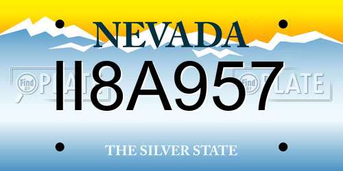 II8A957 Nevada License Plate