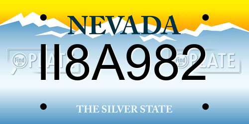 II8A982 Nevada License Plate