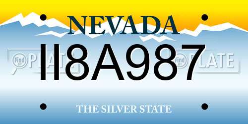 II8A987 Nevada License Plate