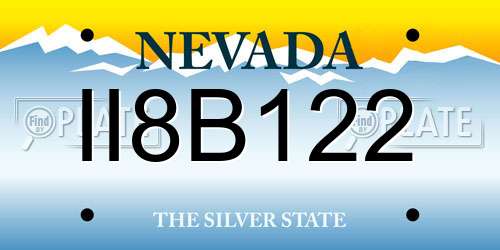 II8B122 Nevada License Plate