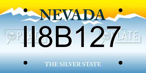 II8B127 Nevada License Plate