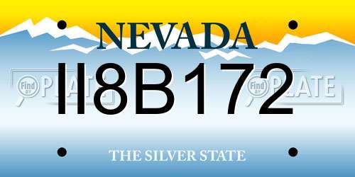 II8B172 Nevada License Plate