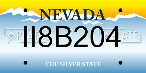 II8B204 Nevada License Plate