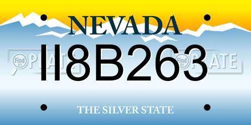 II8B263 Nevada License Plate